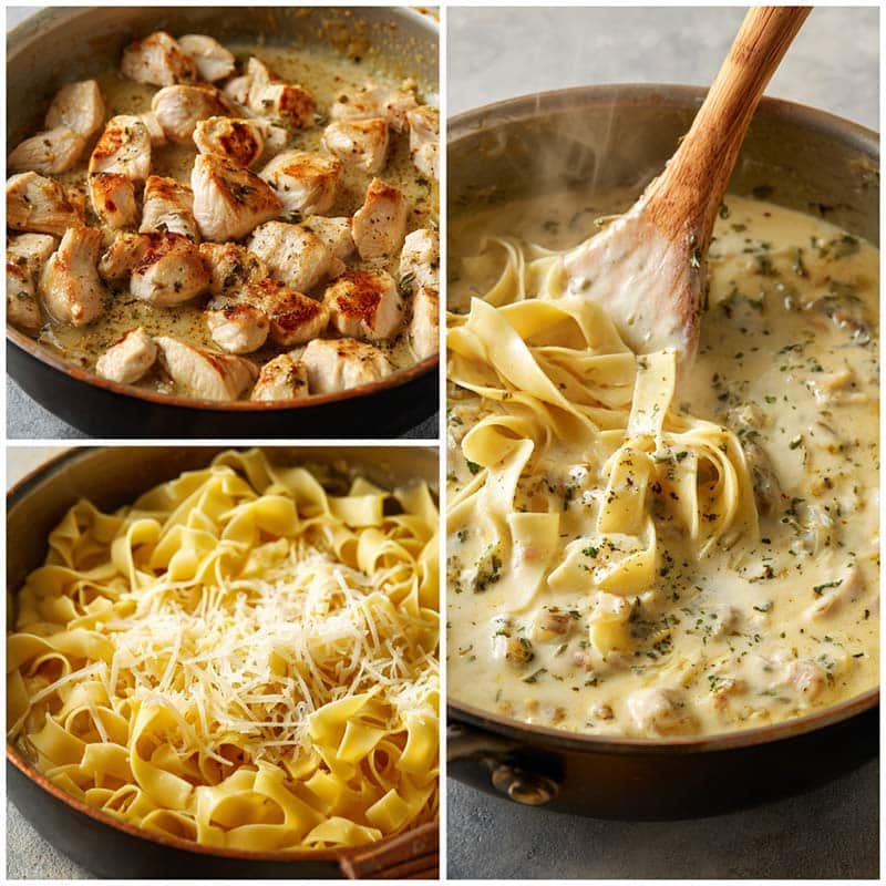 Step-by-step cooking One Pan Chicken with Buttered Noodles