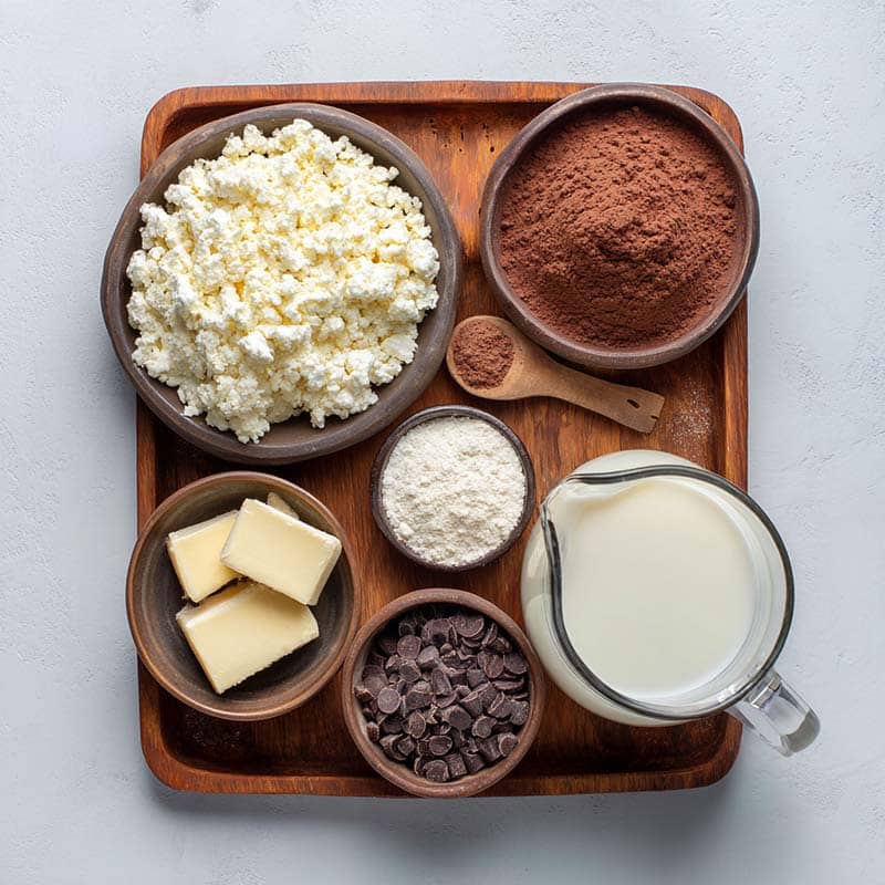 Ingredients for high protein chocolate ice cream