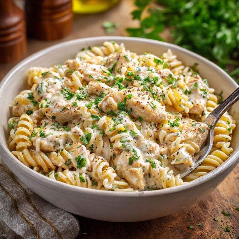 serving creamy garlic butter chicken