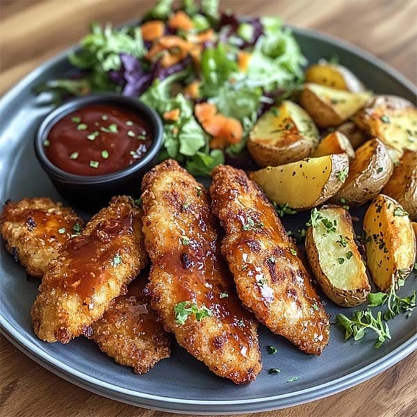 Process of making honey hot baked chicken tenders