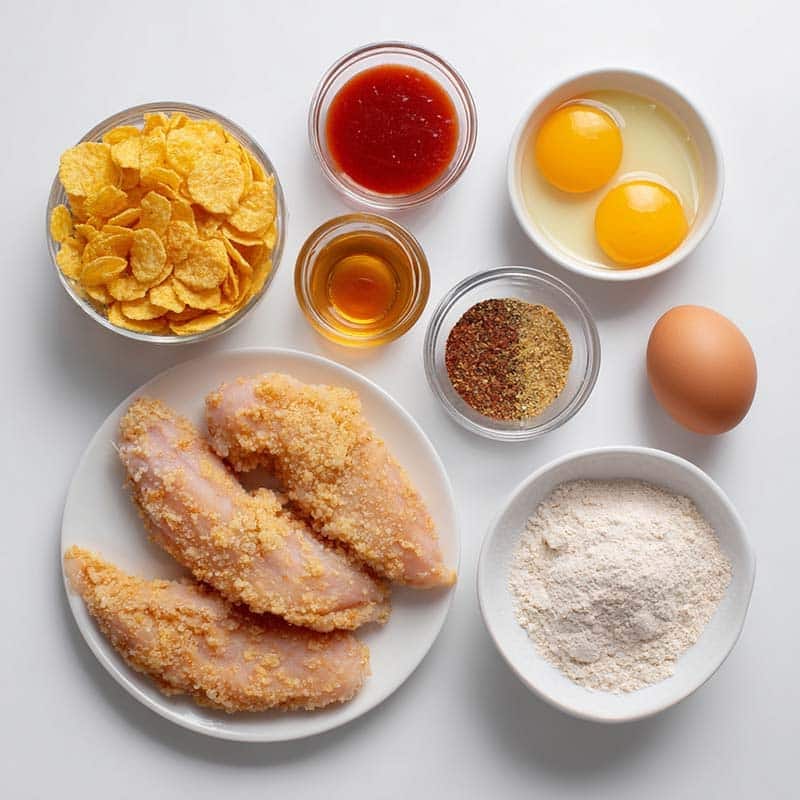 Ingredients for hot honey chicken tenders