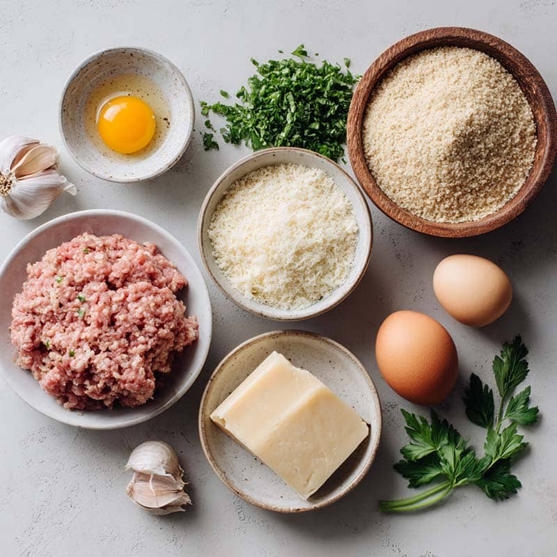 ingredients for garlic parmesan chicken meatloaf