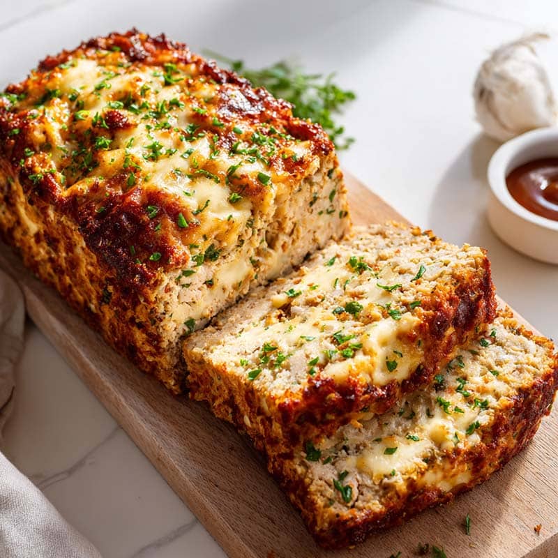 parmesan chicken meatloaf recipe card