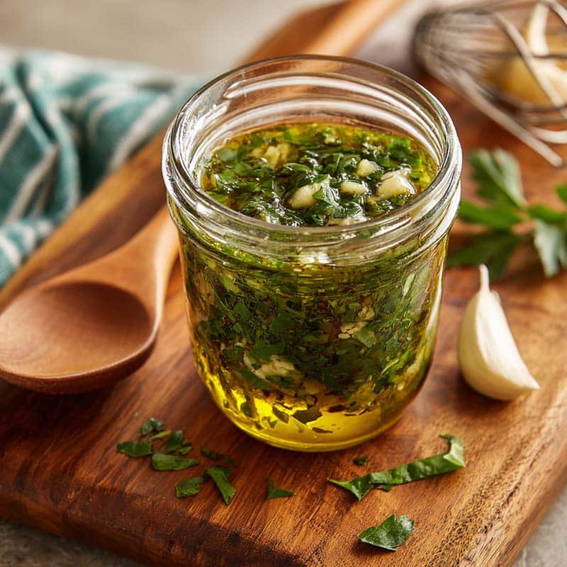 Herby vinaigrette for butter bean salad
