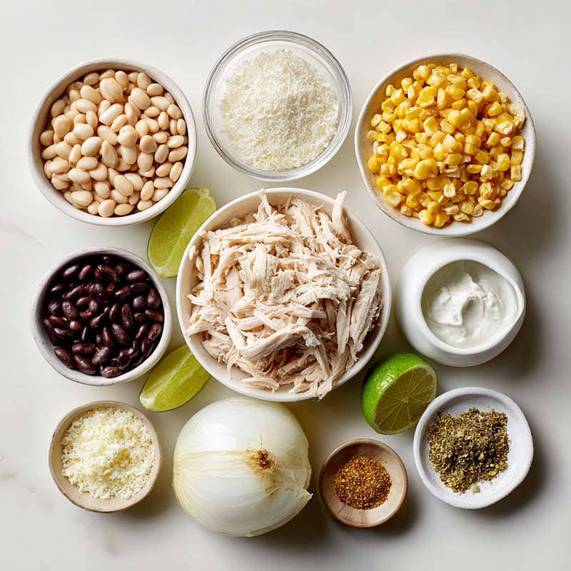 ingredients-mexican-chili-protein Ingredients for Mexican street corn white chicken chili
