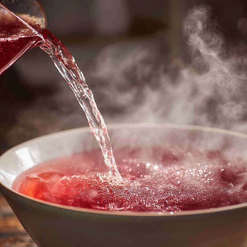 Mixing Jello with hot water