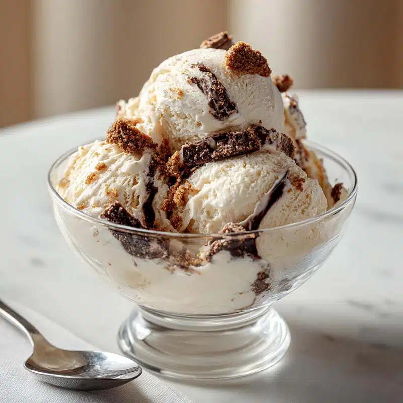 High protein ice cream in a bowl with toppings