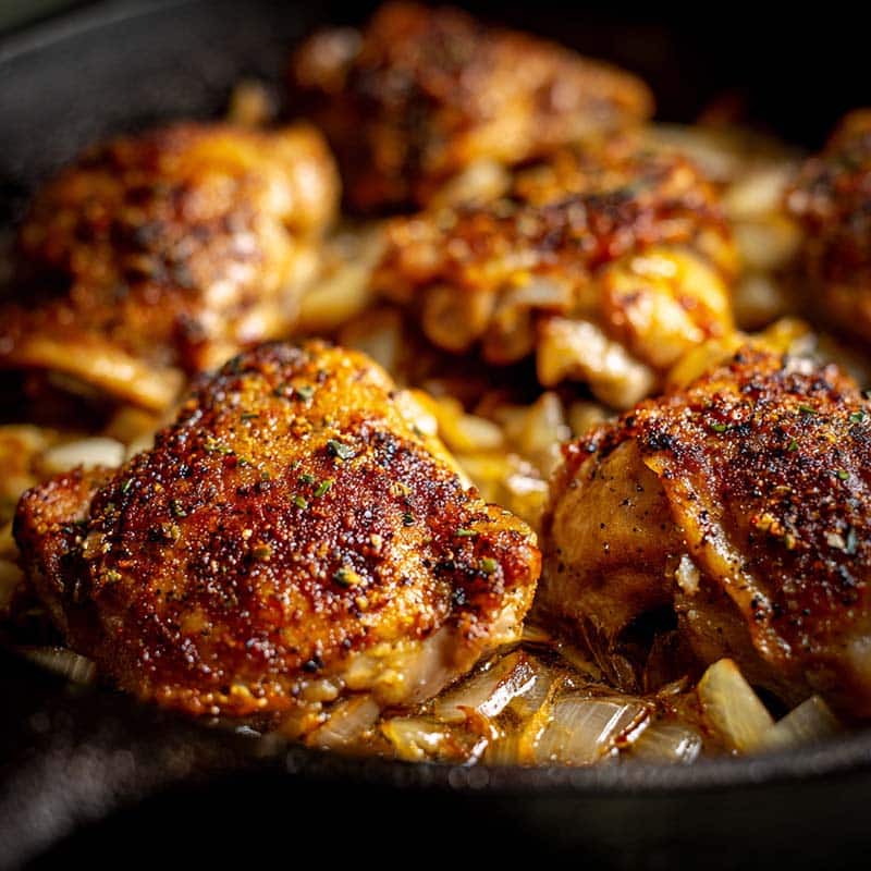 searing chicken for smothered chicken and rice