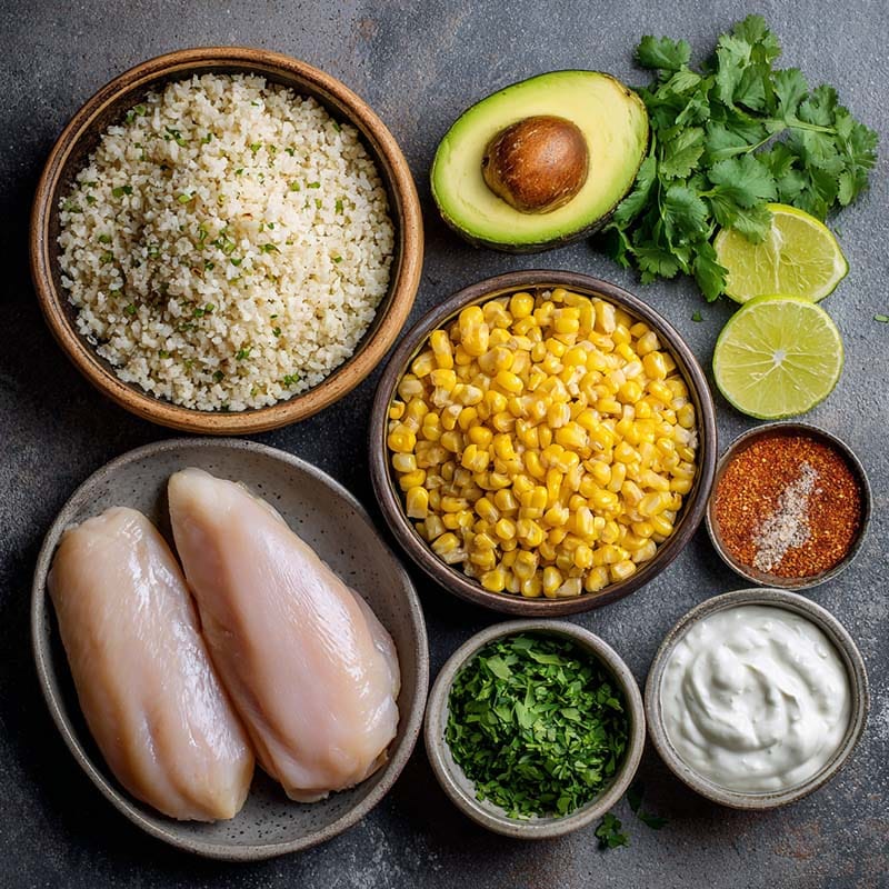 street corn chicken rice bowl ingredients