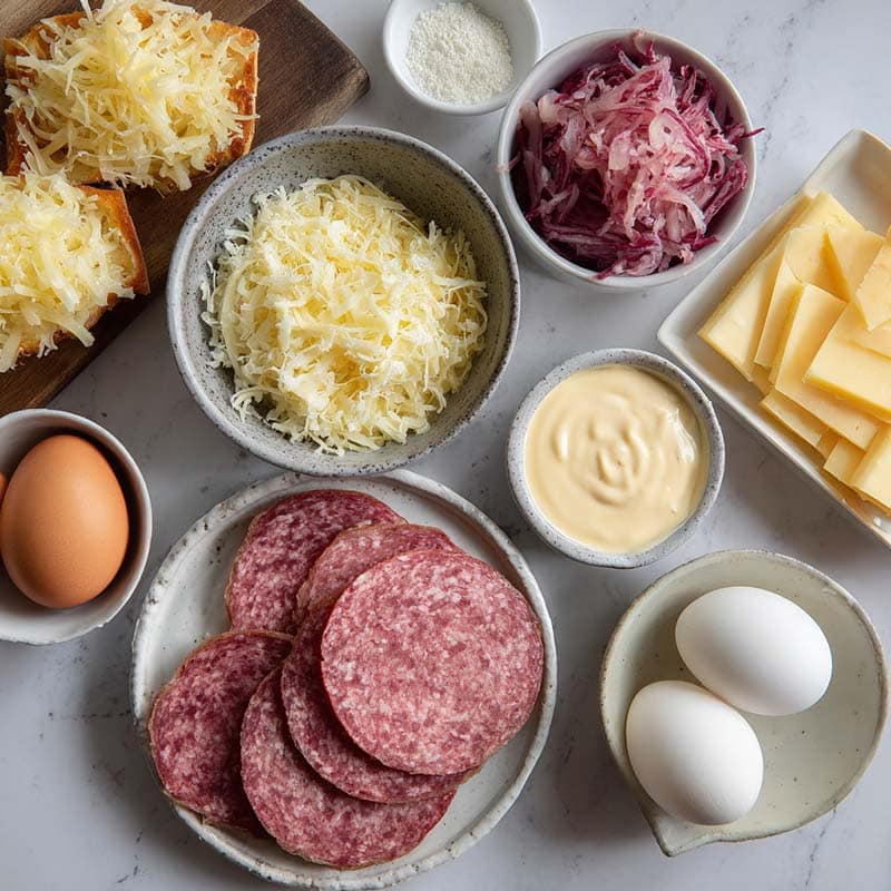 Ingredients for Reuben Crescent Bake