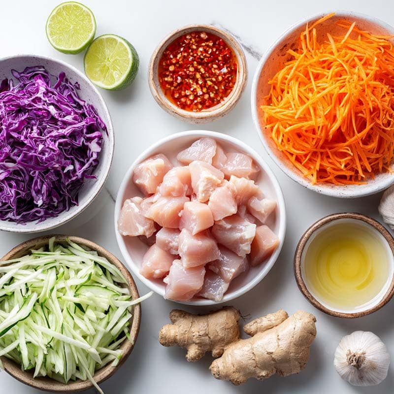 Ingredients for Sweet Chili Chicken Bowl