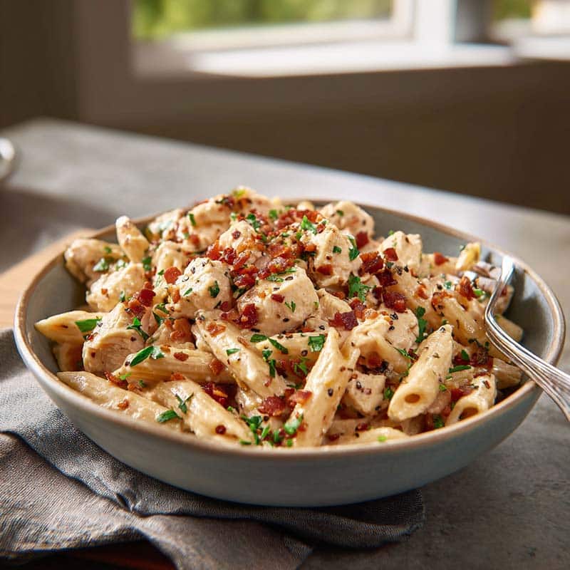 Crack Chicken Penne in a bowl