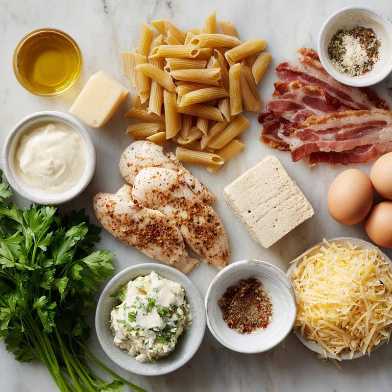 Ingredients for Crack Chicken Penne