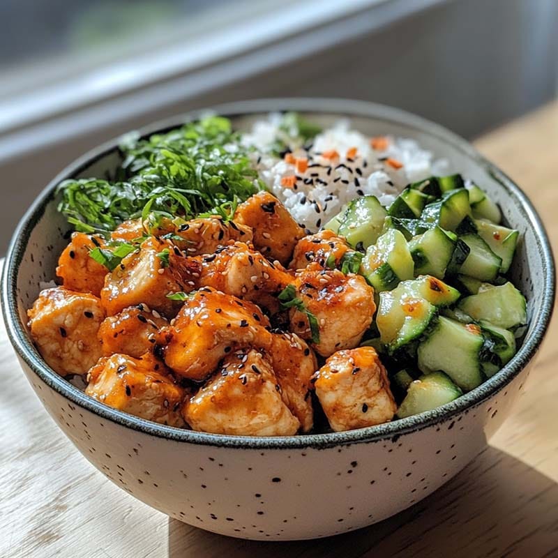 Chicken bang bang bowl recipe layout