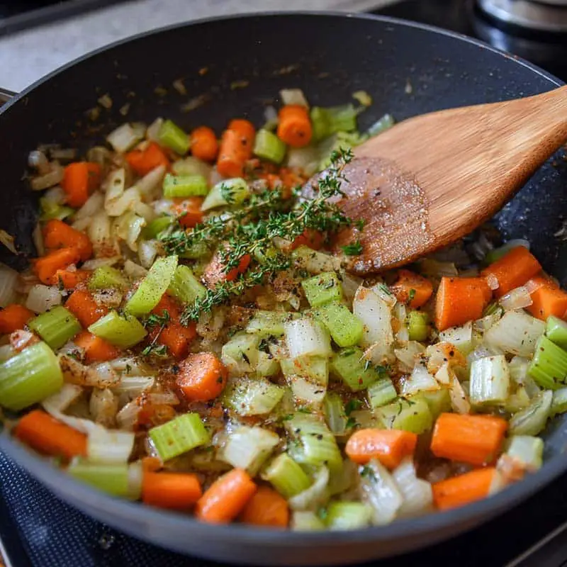 Sautéing aromatics for Bolognese sauce
