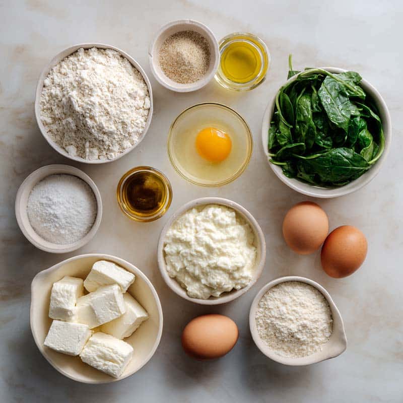 ingredients for spinach cottage cheese bagels