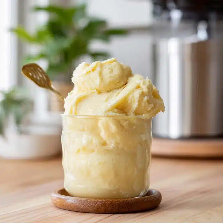 Dole Whip Ninja Creami in a glass